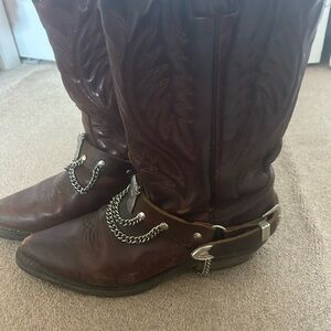 Authentic leather vintage cowboy boots